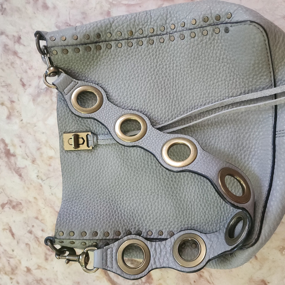 Rebecca Minkoff Gray Grommet Shoulder Bag